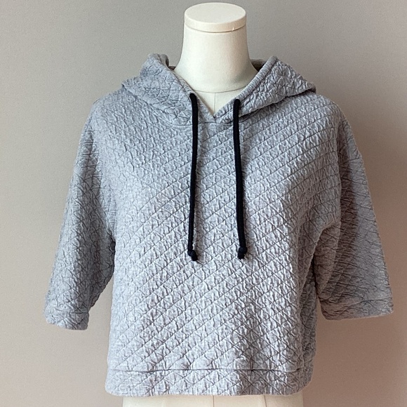 Free People Quilted Cropped Hoodie - Size L - Picture 2 of 3